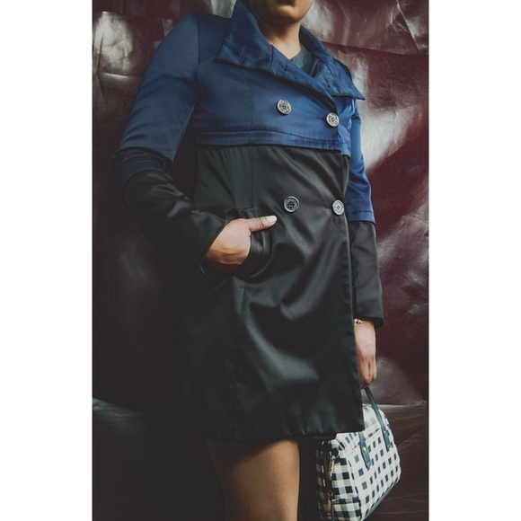 Tahari Navy Color Block Jacket - Picture 10 of 12